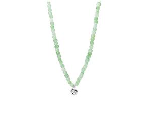 Purelei Collier femme en jade véritable, pendentif coquillage, chaîne réglable 35-40cm, acier inoxydable plaqué or, bijou élégant tendance, idée cadeau