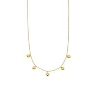 Purelei® Collier Kalea Heart (Or, Argent, Or rose), Collier Femme Fantaisie en Acier Inoxydable, Résistant à l’eau avec 5 Pendentifs en forme de Coeur, Réglable de 40 à 45 cm (Or)