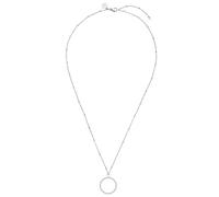 Purelei® Collier Karma (Or, Argent, Or rose), collier femme fantaisie en acier inoxydable, résistant à l’eau avec pendentif cercle karma, réglable de 50 à 55 cm (Argent)