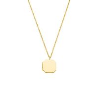 PURELEI® Collier Médaillon Elegance (Or), collier femme fantaisie en acier inoxydable, résistant à l’eau avec pendentif médaillon, réglable de 50 à 55 cm (Plaqué or)