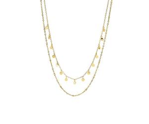 Purelei® Collier uni, chaîne imperméable pour femme, chaîne élégante à deux couches au design simple en acier inoxydable, cadeaux pour femme, longueur réglable de 40 à 45 cm (Argent)