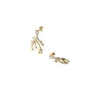 Purelei Coral Cove Boucles d'Oreilles - Corail avec Zircon Blanc - Acier Inoxydable Plaqué Or 18K - 3.2g - Combinable avec Chaîne, Bague & Bracelet - Etanche, Normal, Acier inoxydable, Ormeau