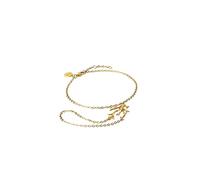 Purelei Coral Cove Chaîne de Main - Élégant Bracelet avec Pendentif Corail & Chaîne de Doigt - Zirconium Plaqué Or 18K Acier Inoxydable - Longueur 20/21.5/23cm - Résistant à l'eau, Eine Grösse, Acier