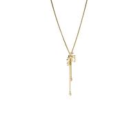 Purelei Coral Cove Chaîne réglable en acier inoxydable plaqué or 18 carats avec pendentif en forme de serpent avec pendentif corail et oxyde de zirconium Pour femme Longueur jusqu'à 70 cm, Länge: 70