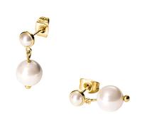 Purelei Create Memories Boucles d'oreilles élégantes avec perles de coquillage oscilantes, acier inoxydable et plaqué or 14 K/18 carats, symbole intemporel et de beaux souvenirs, Normale, Acier