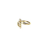 Purelei Create Moments Bague étanche et réglable en acier inoxydable avec quatre pierres de zircone étincelantes et plaqué or 14 K/18 K Symbole de moments spéciaux et souvenirs, Acier inoxydable, Pas
