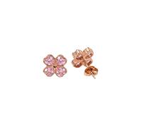 Purelei Cuore Boucles d'oreilles trèfle en acier inoxydable plaqué or en forme de cœur - Diamètre 10 mm - Bijoux pour femme, Normale, Acier inoxydable, Nacre d'ormeau