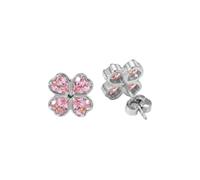 Purelei Cuore Boucles d'oreilles trèfle en acier inoxydable plaqué or en forme de cœur - Diamètre 10 mm - Bijoux pour femme, Normale, Acier inoxydable, Nacre d'ormeau