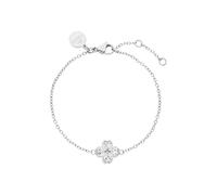 Purelei® Cuore Bracelet élégant en chaîne d'ancre avec pendentif trèfle en oxyde de zirconium, Eine Grösse, Acier inoxydable, Agate