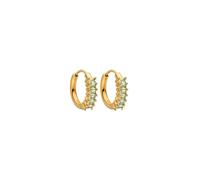 Purelei Cuore Green Boucles d'oreilles étanches | Clous d'oreilles avec zircons verts | Acier inoxydable et plaqué or 14 K/18 carats | Symbole de bonheur, d'harmonie et d'énergie positive, Normale