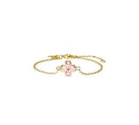 Purelei Cuore Rosé Bracelet - Imperméable et réglable | Bracelet en acier inoxydable avec trèfle et zircons roses | Plaqué or 14 carats et or rose 18 carats | Symbole de bonheur et d'amour, Eine
