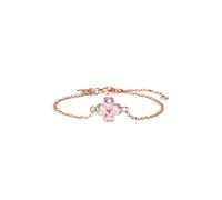 Purelei Cuore Rosé Bracelet - Imperméable et réglable | Bracelet en acier inoxydable avec trèfle et zircons roses | Plaqué or 14 carats et or rose 18 carats | Symbole de bonheur et d'amour, Eine