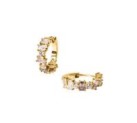 Purelei Fancy Boucles d'oreilles créoles pour femme - Plaqué or 18 carats ou argent avec zircons pastel (blanc, jaune, rose, violet) - Imperméables, hypoallergéniques, Ø 17 mm, Normal, Acier