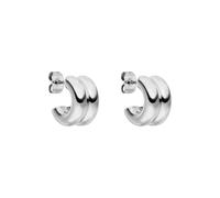 Purelei Flow Boucles d'oreilles créoles en acier inoxydable avec forme fluide, étanches et modernes, disponibles en or, argent, or rose ou bicolore, Normale, Acier inoxydable, Nacre d'ormeau