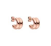 Purelei Flow Créoles - Boucles d'oreilles distinctives en acier inoxydable avec forme fluide - Imperméable et moderne - Disponible en or, argent, or rose ou bicolore, Normale, Acier inoxydable, Nacre