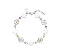 Purelei® Flowering Bracelet (Argent) - Bracelet gourmette élégant et fantaisie pour femme - Longueur réglable en 16-19 cm - Inspiration Hawaïenne & Résistant à l'eau