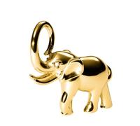 Purelei Flowing Strength Charm - Pendentif éléphant avec zircone - Bijou porte-bonheur pour colliers - Acier inoxydable plaqué or 14K/18K - Étanche, 23 x 20 mm, Acier inoxydable, Zircone cubique