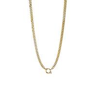 Purelei Grande chaîne gourmette avec fermoir à breloques - Collier plastron en acier inoxydable plaqué or 14 carats - Or rose ou argent - 50/55 cm - 6,6 mm de large - Combinable avec des breloques