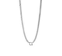 Purelei Grande chaîne gourmette avec fermoir à breloques - Collier plastron en acier inoxydable plaqué or 14 carats - Or rose ou argent - 50/55 cm - 6,6 mm de large - Combinable avec des breloques