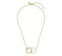Purelei Infinity Pearl Chaîne - Imperméable et réglable | Chaîne en acier inoxydable avec anneaux entrelacés et perles | Plaqué or 14 K/18 carats | Symbole d'attachement et d'éternité, Eine Grösse