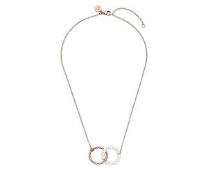 Purelei Infinity Pearl Chaîne - Imperméable et réglable | Chaîne en acier inoxydable avec anneaux entrelacés et perles | Plaqué or 14 K/18 carats | Symbole d'attachement et d'éternité, Eine Grösse