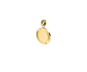 Purelei Inner Circle Charm - Gravure personnalisée en forme de rayon de soleil - Acier inoxydable plaqué or 14 K/18 carats - 21,9 mm de diamètre - Bijou avec signification - Résistant à l'eau, 20 mm x