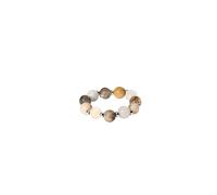 Purelei® Island Dawn Bague d'anxiété flexible avec de véritables pierres précieuses et perles en métal plaqué or 18 carats, argent ou or rose, bijou bohème chic, tailles S/M et M/L, M/L, Acier