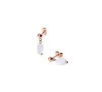 Purelei® Island Dawn Boucles d'oreilles - Clous avec agate bleue - Acier inoxydable plaqué or 18 carats - Boucles d'oreilles minimalistes pour femme 16 mm - Pierre naturelle délicate pour la clarté et