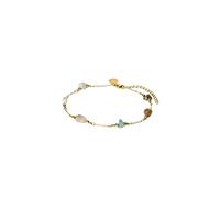 Purelei Island Dream Chaîne de cheville - avec opale, amazonite, agate et agate musquée - Acier inoxydable plaqué or 18 K - Bracelet de cheville réglable pour femmes 21-25 cm - Look délicat d’été