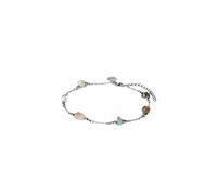 Purelei Island Dream Chaîne de cheville - avec opale, amazonite, agate et agate musquée - Acier inoxydable plaqué or 18 K - Bracelet de cheville réglable pour femmes 21-25 cm - Look estival délicat