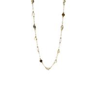 Purelei® Island Dream Collier - Opale Verte, Amazonite, Agate Mousse & Agate - Acier Inoxydable Plaqué Or 18K - Collier Femme 40-45cm - Pierre Naturelle Couleurs Tropicales, Länge: 40-45 cm, Acier
