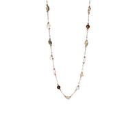 Purelei® Island Dream Collier - Opale Verte, Amazonite, Agate Mousse & Agate - Acier Inoxydable Plaqué Or 18K - Collier Femme 40-45cm - Pierre Naturelle Couleurs Tropicales, Länge: 40-45 cm, Acier