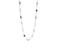 Purelei® Island Dream Collier - Opale Verte, Amazonite, Agate Mousse & Agate - Acier Inoxydable Plaqué Or 18K - Collier Femme 40-45cm - Pierre Naturelle Couleurs Tropicales, Länge: 40-45 cm, Acier