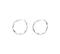 PURELEI® Ke Kai Boucles d'oreilles (or, argent, or rose), boucles d'oreilles étanches pour femme, créoles torsadées en acier inoxydable, cadeau pour femme, 42 mm de diamètre, Acier inoxydable