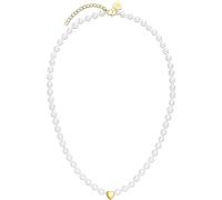 Purelei® Lovely collier de perles imperméables pour femme, collier en acier inoxydable, cadeau pour femme, longueur réglable de 40 à 45 cm (Or rose)