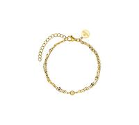 Purelei Lucky Shine Bracelet double rang avec centre en oxyde de zirconium, étanche et réglable, en acier inoxydable, plaqué or 14 carats, plaqué or rose 18 carats ou argent, Eine Grösse, Acier