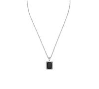 Purelei Midnight Chaîne pour homme - Imperméable & réglable | Chaîne en acier inoxydable avec pendentif rectangulaire & incrustation noire | Pièce de déclaration minimaliste pour tous les jours, Eine