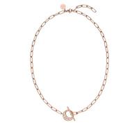 Purelei® Night Sky Collier plastron avec pendentif lune et étoiles en cristal, 45 cm, plaqué or rose 18 carats, fermoir à bascule, scintillant et puissant, Länge: 45 cm, Acier inoxydable, Ormeau