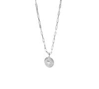 Purelei Nomad Coin Chaîne pour homme - Collier distinctif en acier inoxydable avec pendentif en relief - Plaqué or 18 carats ou argent - Réglable (50/55 cm) - Bijou déclaration pour homme, Länge: 50