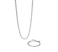Purelei Bubbly Duo Parure de bijoux 2 pièces avec chaîne à billes et bracelet à boules en acier inoxydable Longueur réglable 16-45 cm Or/argent/or rose, 45 cm, Acier inoxydable, Agate