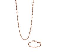 Purelei Bubbly Duo Parure de bijoux 2 pièces avec chaîne à billes et bracelet à boules en acier inoxydable Longueur réglable 16-45 cm Or/argent/or rose, 45 cm, Acier inoxydable, Agate