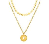 Purelei Waikiki Parure de bijoux 2 pièces pour femme avec collier Lolani & collier Kalani en acier inoxydable, imperméable, réglable, 35 à 50 cm, doré/argenté/or rose, 50 cm, Acier inoxydable, Agate