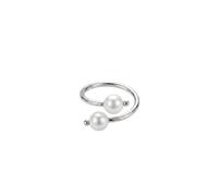 Purelei Pearl Muse Bague en acier inoxydable plaqué or avec perles d'eau douce Taille réglable S/M et M/L Brillance naturelle, Eine Grösse, Acier inoxydable, Agate