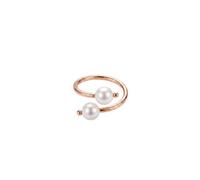 Purelei Pearl Muse Bague en acier inoxydable plaqué or avec perles d'eau douce Taille réglable S/M et M/L Brillance naturelle, Eine Grösse, Acier inoxydable, Agate
