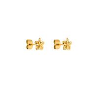 Purelei Plumeria Boucles d'oreilles en acier inoxydable, plaqué or 14 carats, plaqué or rose 18 carats ou argent, Normal, Acier inoxydable, Ormeau