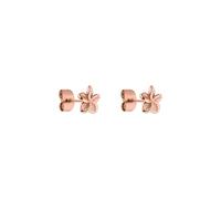 Purelei Plumeria Boucles d'oreilles en acier inoxydable, plaqué or 14 carats, plaqué or rose 18 carats ou argent, Normal, Acier inoxydable, Ormeau