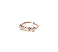 Purelei® Powder Ring (or, argent), Bague pour femme argent doré 18 carats, Bague résistante à l'eau avec pierres précieuses asymétriques, taille ajustable, cadeau pour femme (M/L, Or rose)