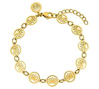 Purelei® Recognition Bracelet pour femme élégant et ludique en acier inoxydable Longueur réglable 16-19 cm Style hawaïen et imperméable, 16 centimeters, Acier inoxydable