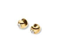 Purelei Resonance Glow Boucles d'oreilles créoles tendance en forme de boule avec zircons blancs en acier inoxydable (or 14 carats / argent / or rose 18 K) - 15,5 mm, Normal, Acier inoxydable, Ormeau