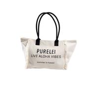 PURELEI Sac de plage 'Live Aloha Vibes' écru / noir, Taille One Size